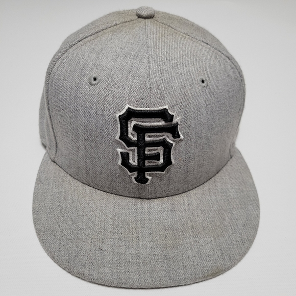 New Era 59FIFTY San Francisco Giants Gray Cap Hat 7 3/8 Pre Owned - Picture 1 of 8